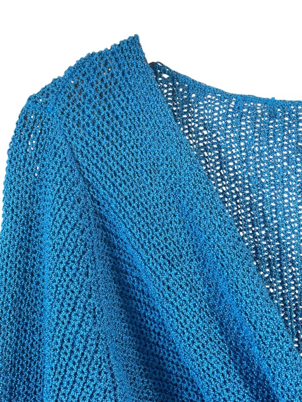 J.O.A Blue Twist Front Knit Crop Sweater Revolve Style V Neck M NWOT - Picture 6 of 10